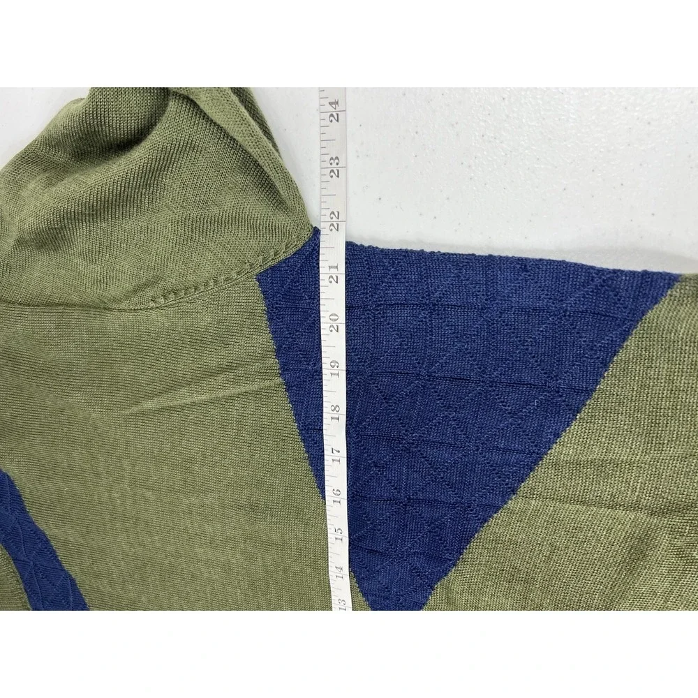 NWOT LINEA UOMO Green & Blue Lightweight Wool Blend Sweater Size‎ XL